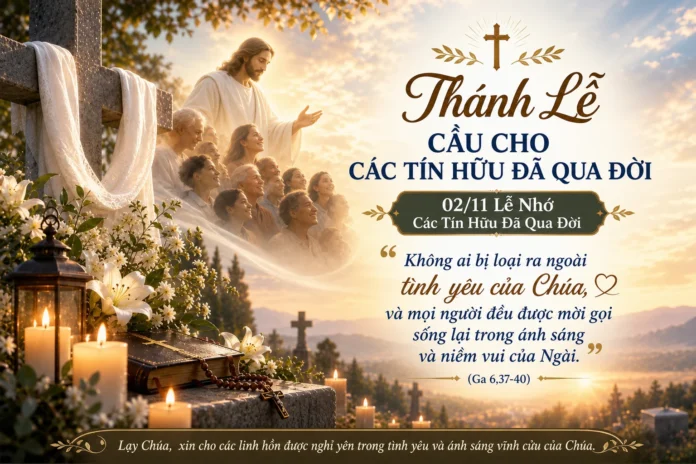 Không ai bị loại ra ngoài tình yêu của Chúa, tạo cho hình ảnh phù hợp với tựa lễ cầu hồn 2.11, theo hình có s